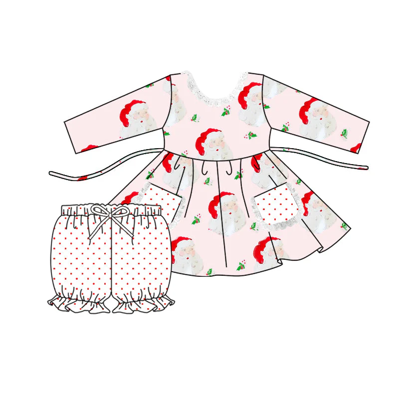 Custom Kids Girls Christmas Santa Outfit With Pocket D 5.19