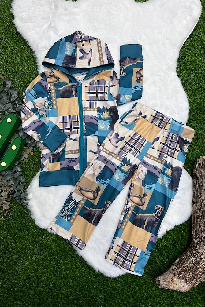Custom Baby Boys Mallard Hoodie Top Pants Set D 5.1