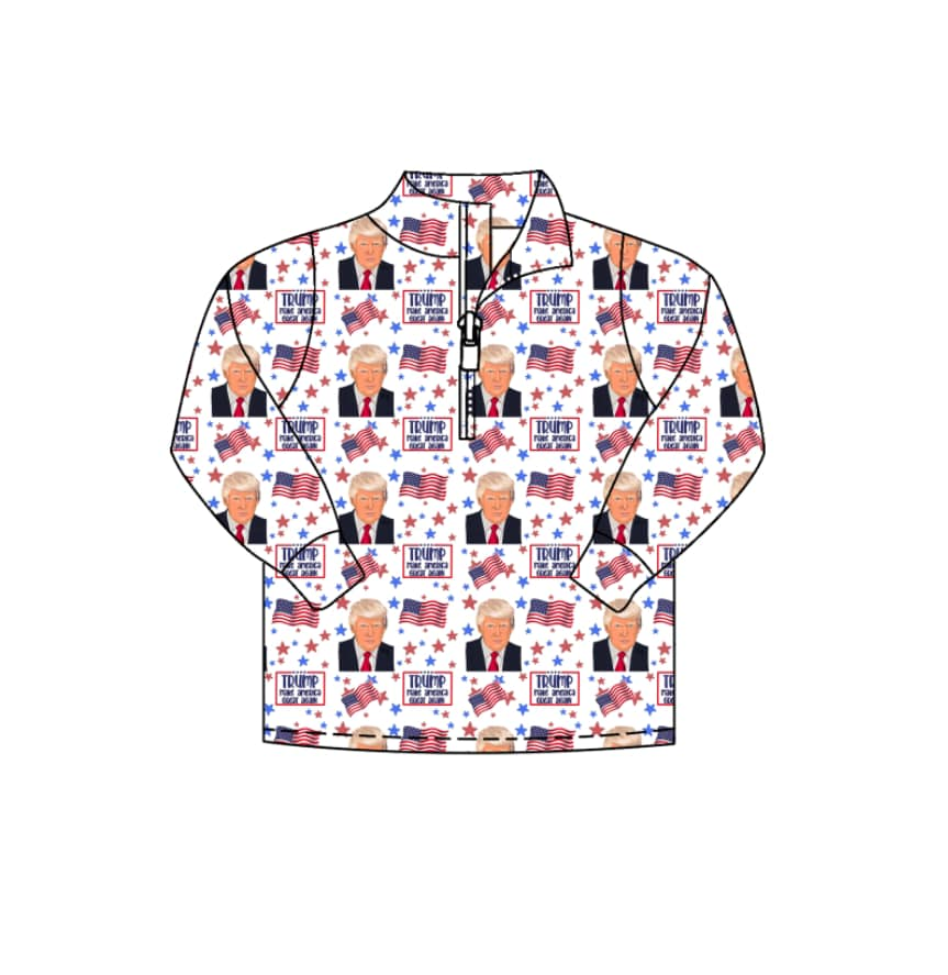 Custom Baby Girls and Boys Trump Long Sleeve Pullover Shirt Top D 5.2