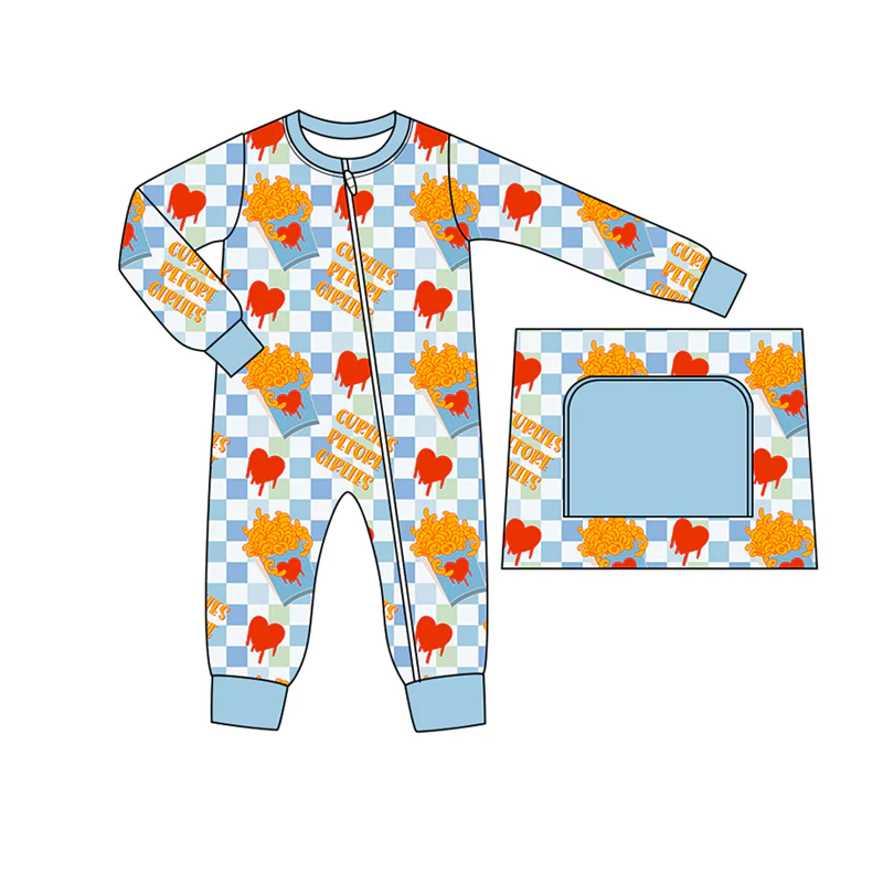 Custom Baby Boys Curlies Before Girlies Zipper Romper D 5.2