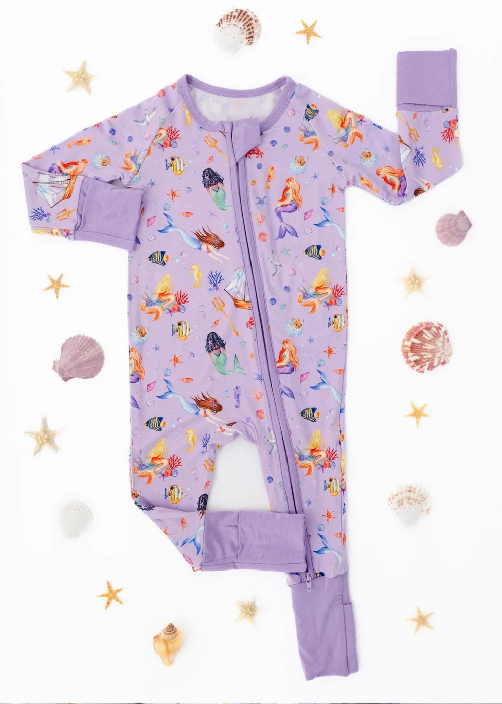 Custom Baby Girls Princess Purple Long Sleeve Zipper Romper D 5.3