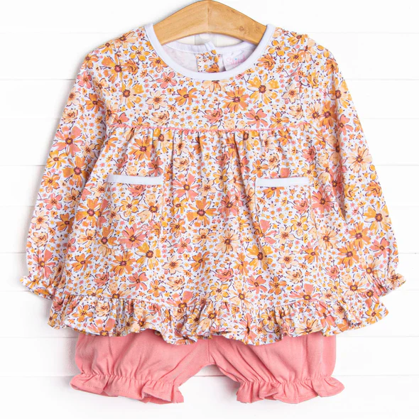 Custom Baby Girls Floral Tunic Top Pink Shorts Set D 5.20
