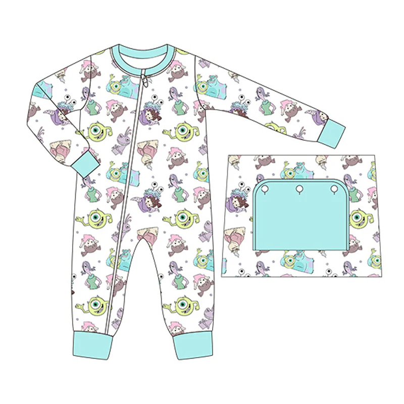 Custom Baby Boys cartoon Monster Romper D 5.21
