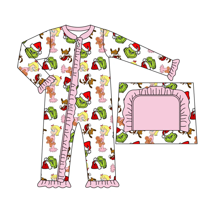 Custom Baby Girls Christmas Cartoon Romper D 5.21