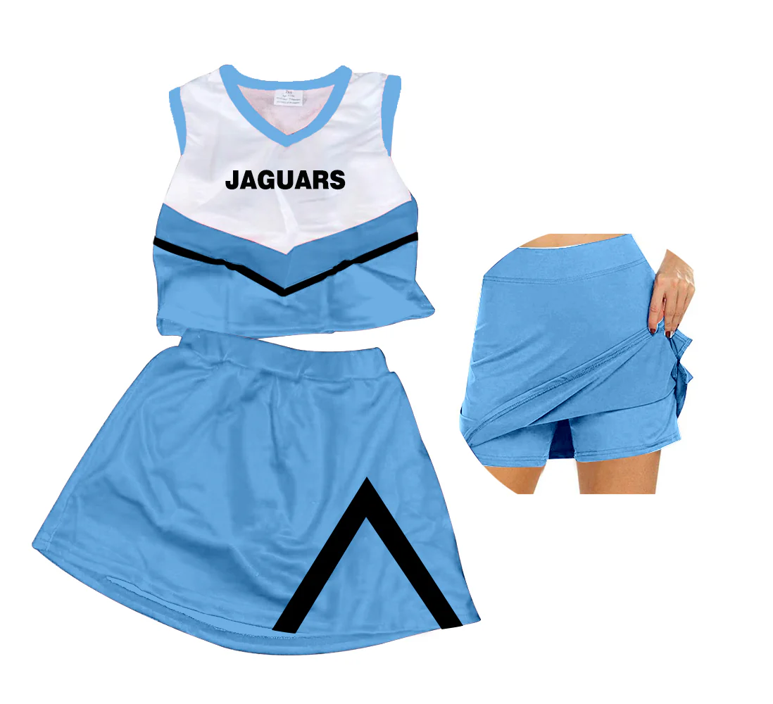 Custom Baby Girls Jaguars Team Top Skirt Clothes Sets D 8.12