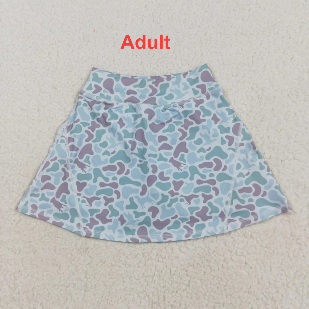 Mama And Me Adult Women Girls Western Green Camo Yoga Active Skirt Shorts Bottoms D 926