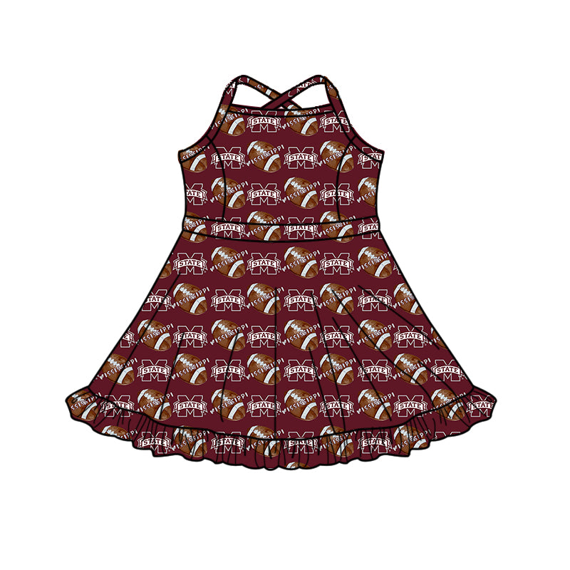 Custom baby girl MISSISSIPPI Aztecs team dress D 827