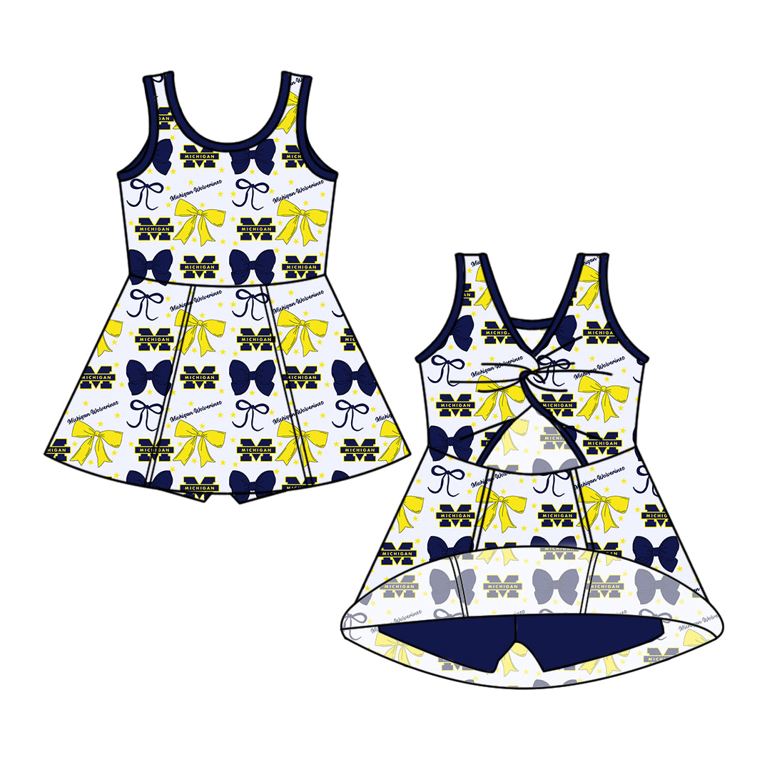 Custom baby girl Michigan Wolverines team dress D 6.27