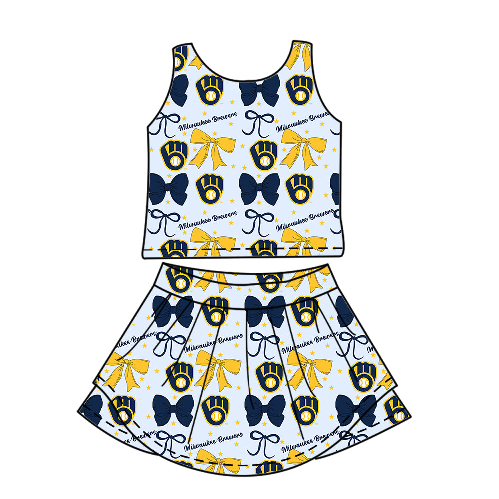 Custom Baby Girls Milwaukee Brewers dress set D 6.20