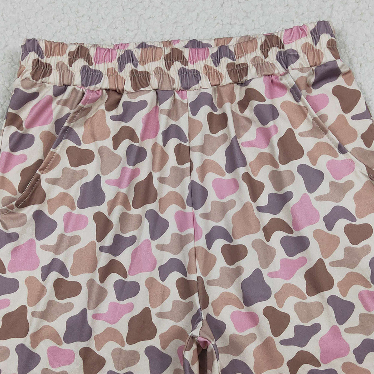 Adult Women's Southern Brown Pink Camouflage Shorts with Pockets Bottom Casual High Waist Trousers for plus Size Ladies