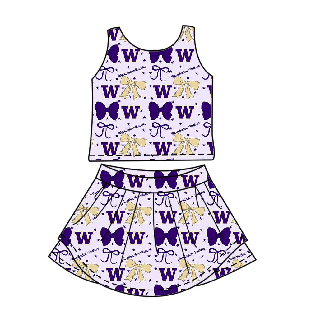 Custom baby girl Washington Huskies team dress set D 6.26