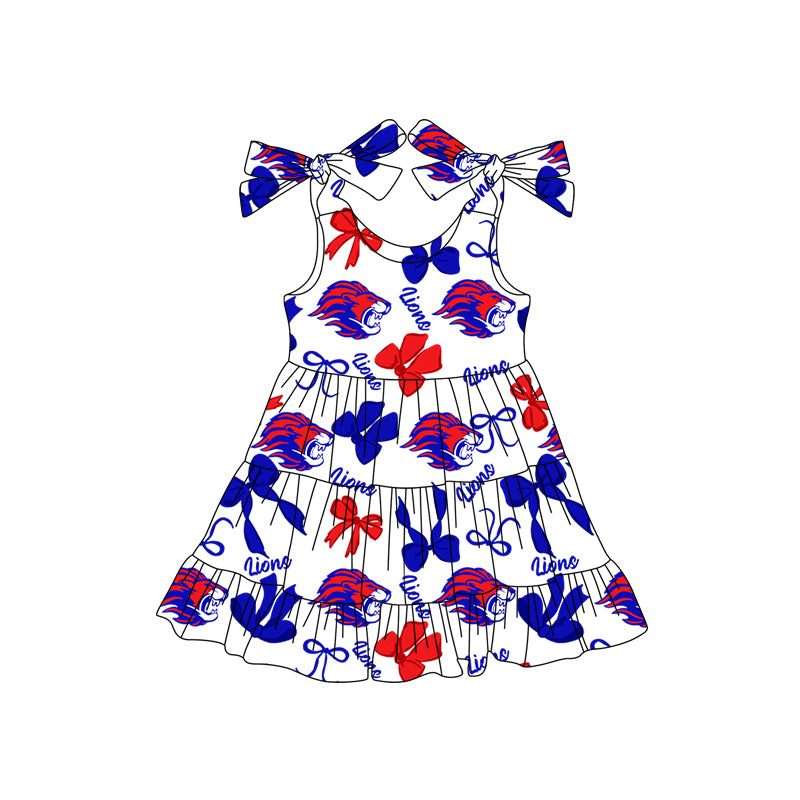 Custom Baby Girls Leander Lions team dress D 8.2