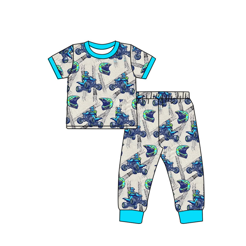 BSPO0354 Baby Boys Monster Bike Pajama Set