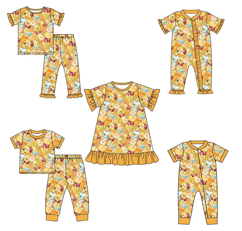 presale BS0384 Orange short-sleeved trousers pajama set