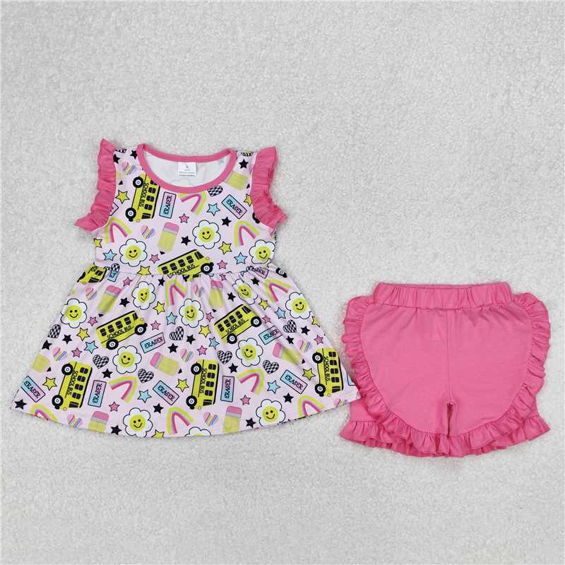 Match Baby Girls Bus Back To School Sets Dresses D 3.14