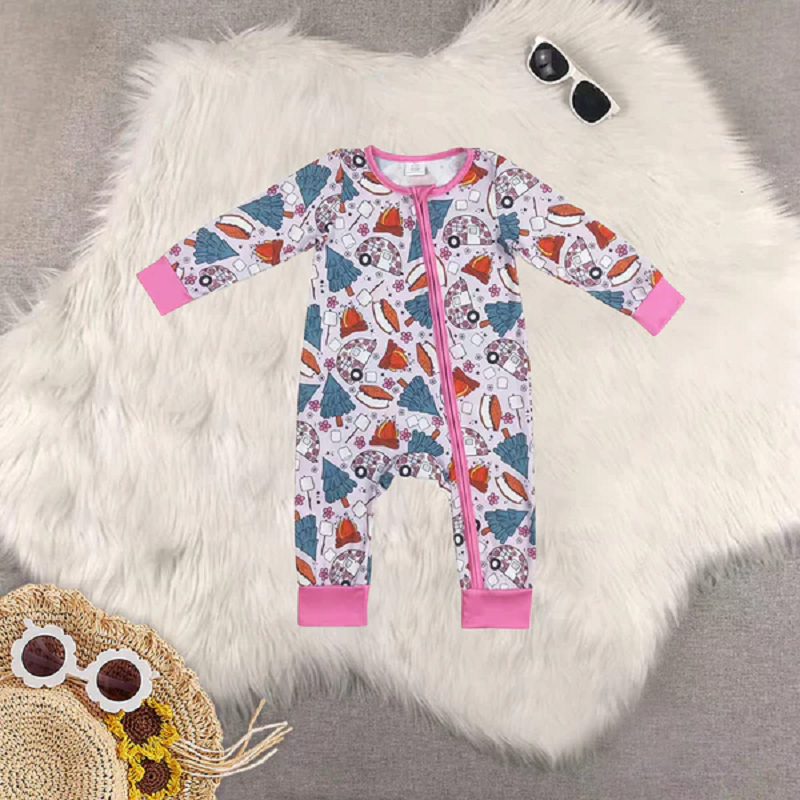 Match Baby Girls Fall Cookies Cars Bamboo Pajamas Outfits Sets Zipper Romper D 6.16