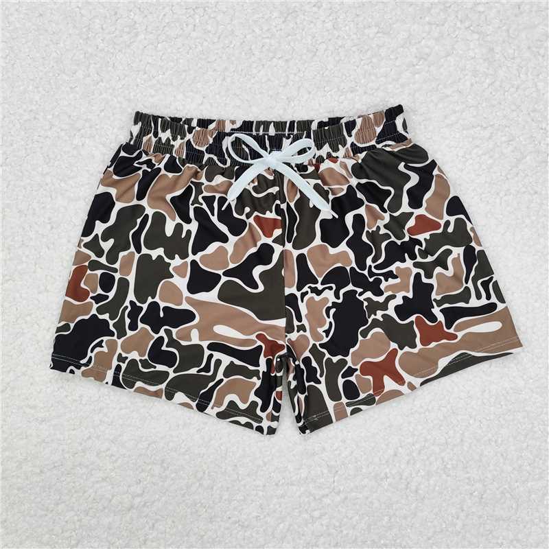 Match Family Boys Baby Girls Duck Brown Camouflage Beach Wear Trunks Swimsuits