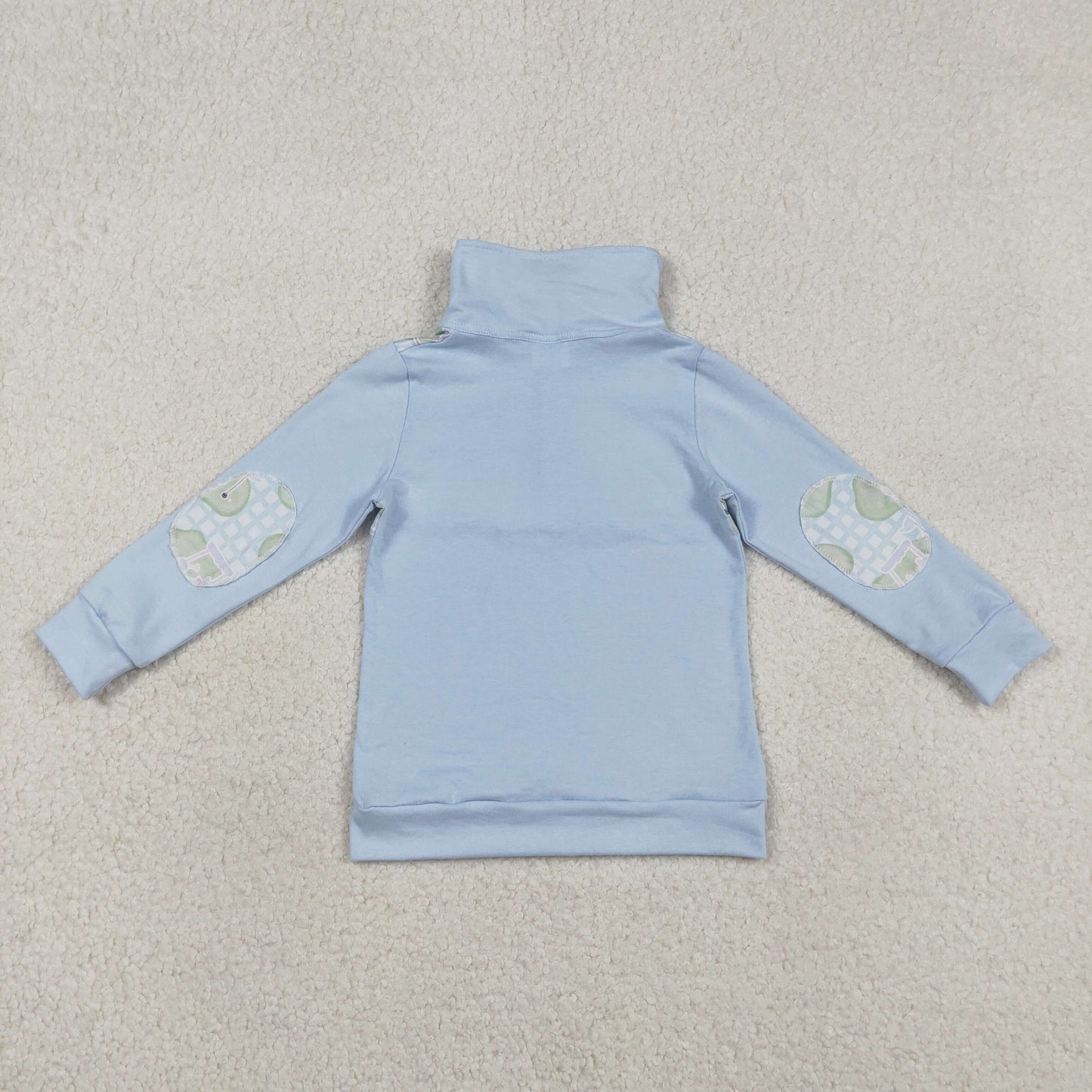blue golf print long sleeve baby boy shirt