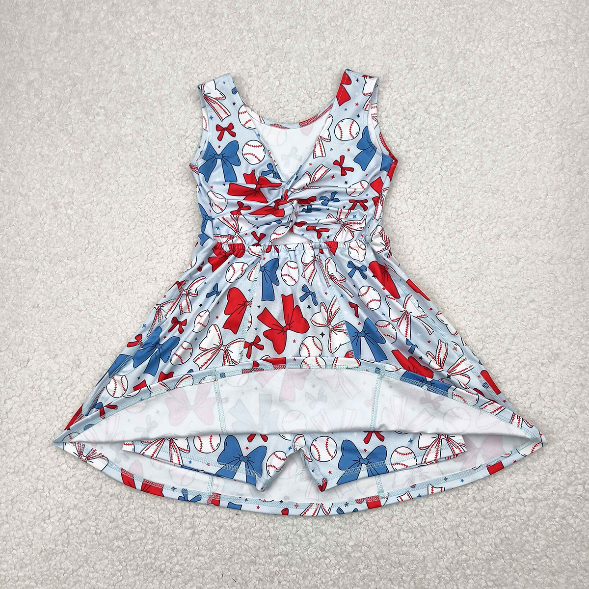 GSD2150 Baby Girls Baseball 4th Of July Yoga Active Wear Skort Knee Length Dresses D 4.10