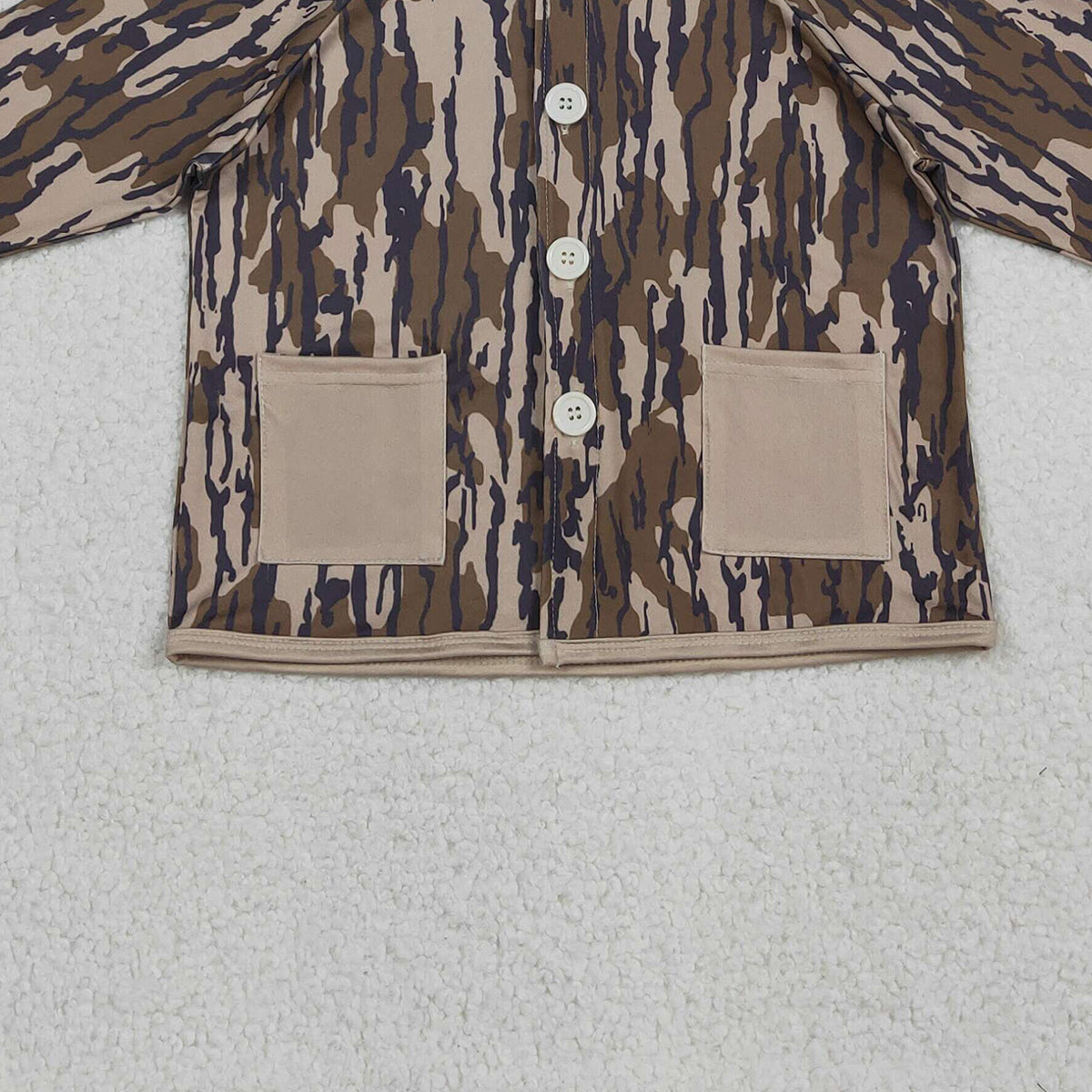 Baby Boys Southern Olive Camouflage Hoodie Jacket with Button Pockets Cute Camo Print Top for Infants