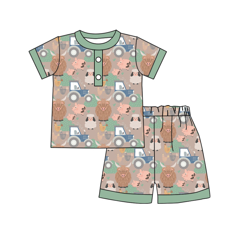 Custom baby boys leopard print pajamas 4323