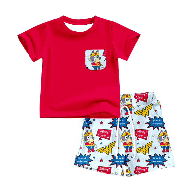 Custom baby boys short sleeve set 4323