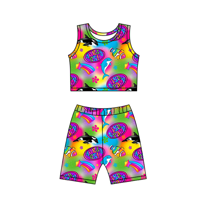 Custom baby girls short sleeve set 4323