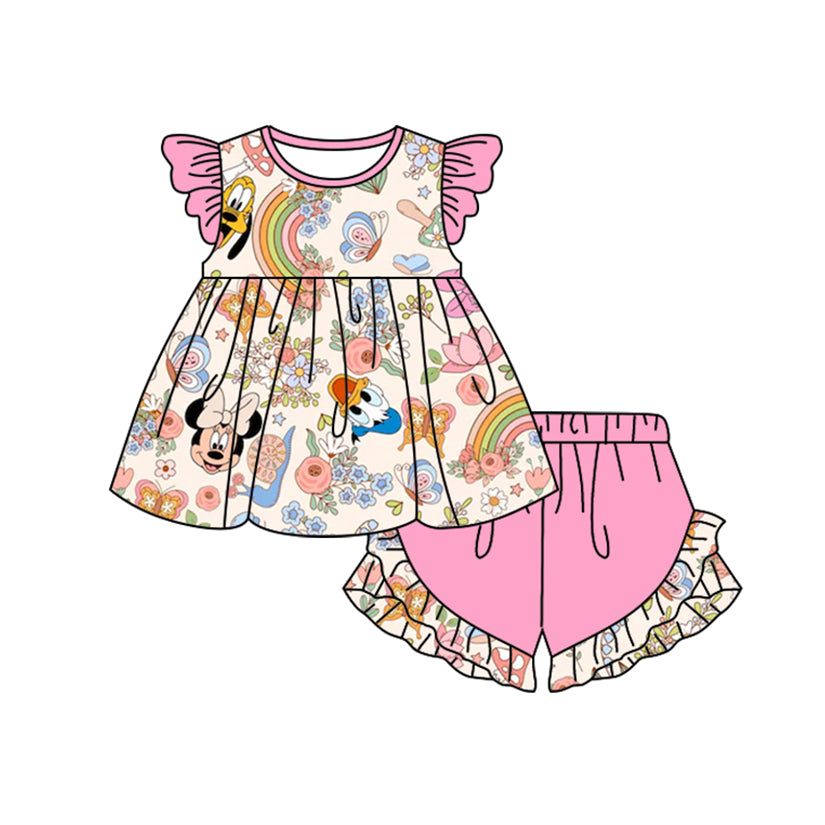 Custom baby girls short sleeve set 4323