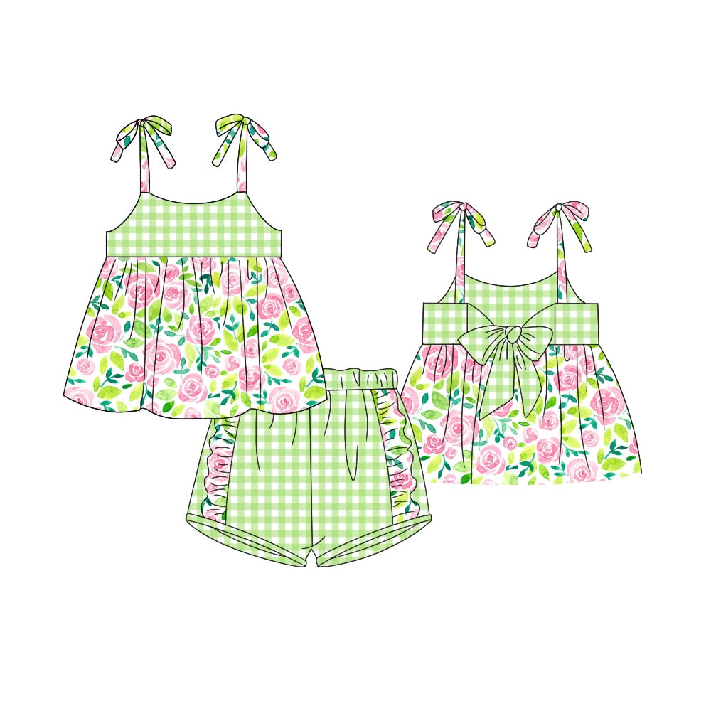 Custom baby girls short sleeve set 4323