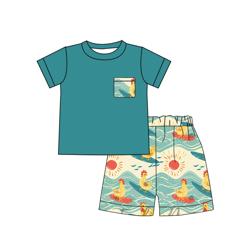 Custom baby boys short sleeve set 4325