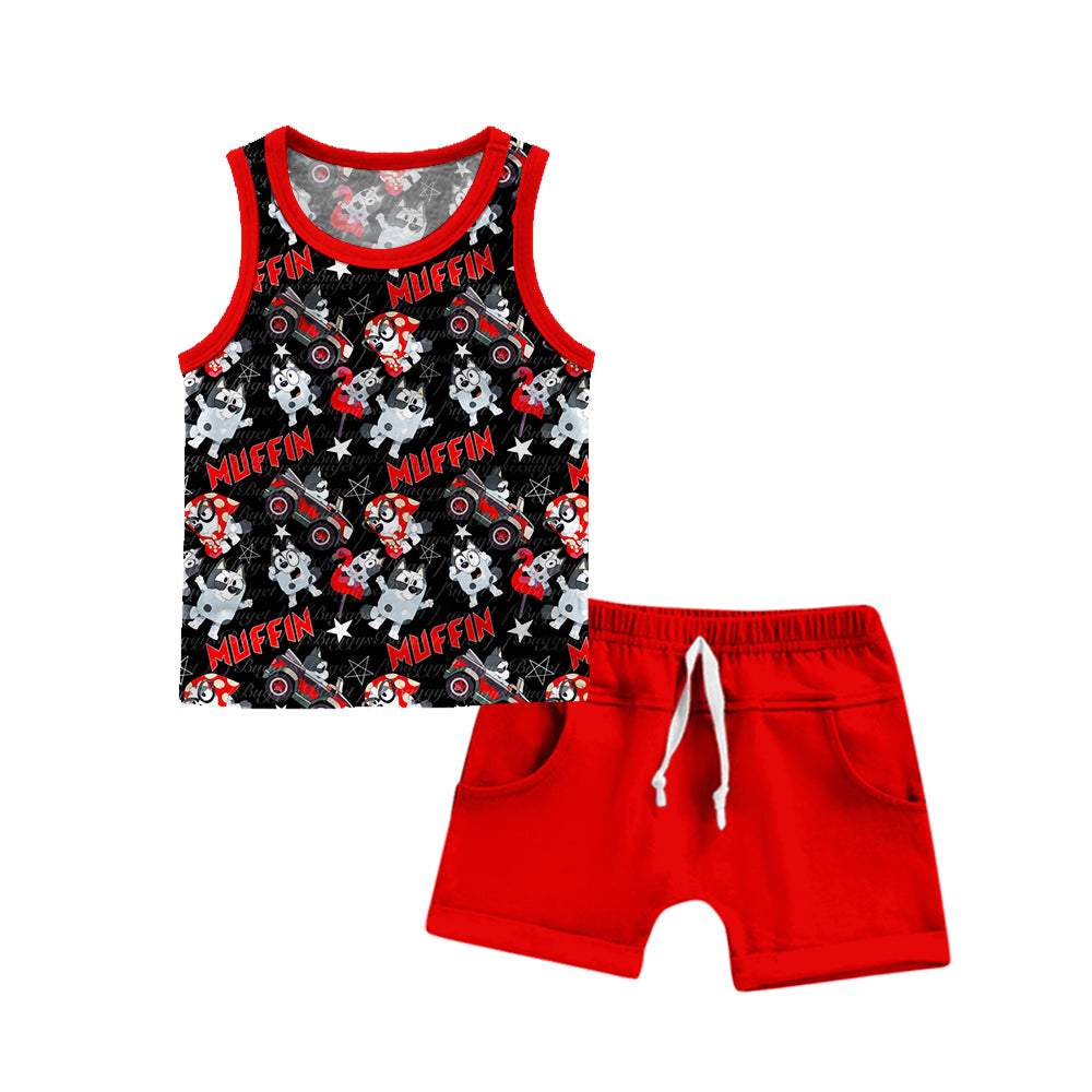 Custom baby boys short sleeve set 4401