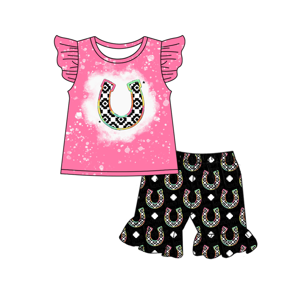 Custom baby girls short sleeve set 4401