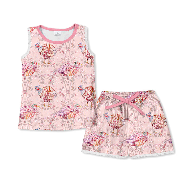 Custom baby girls short sleeve set 4402