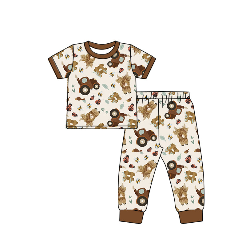Custom baby boys short sleeve set 4402