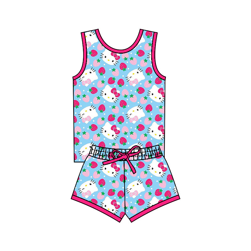 Custom baby girls short sleeve set 4402