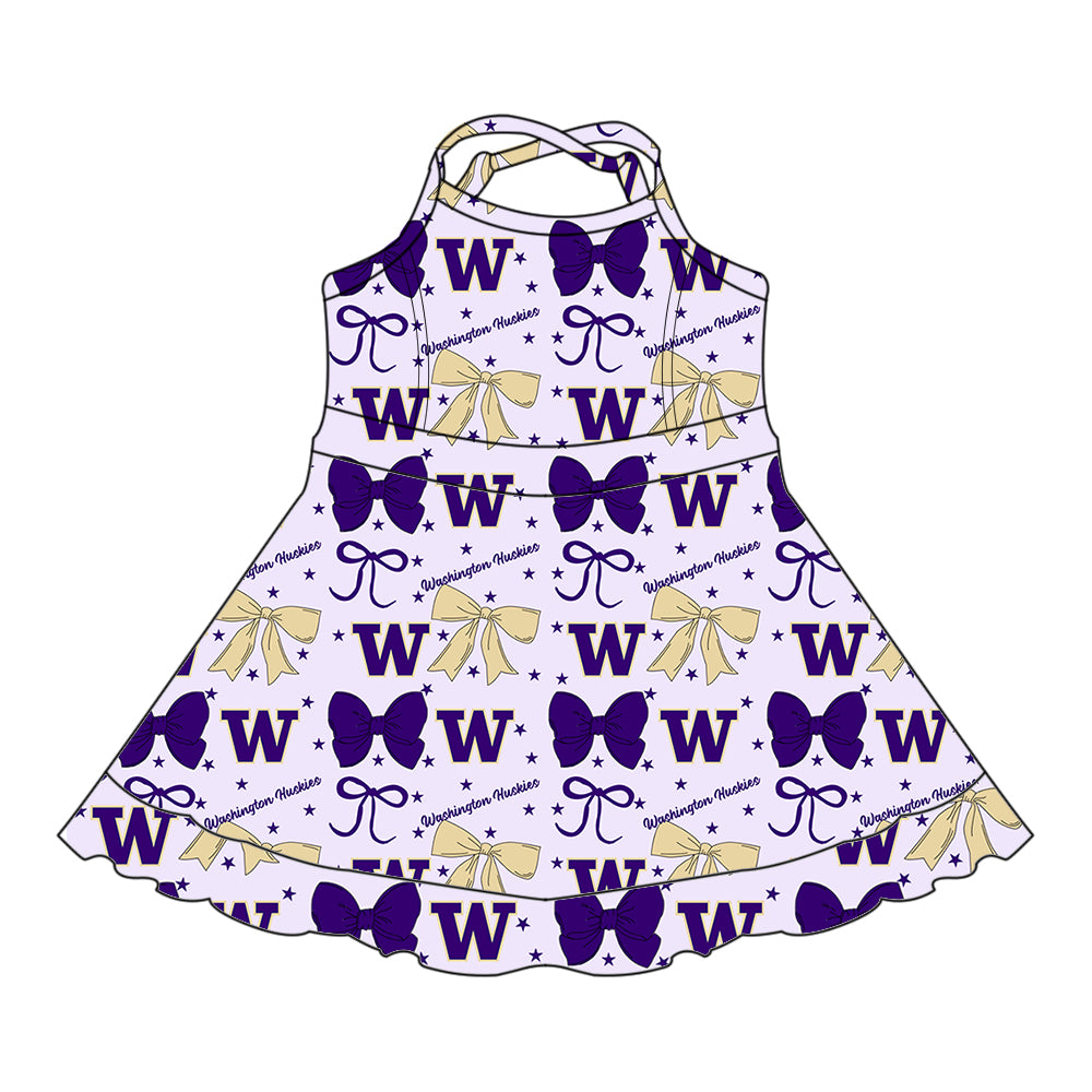 Custom baby girl Washington Huskies team dress D 6.26