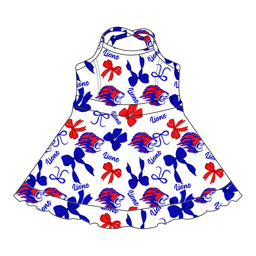 Custom Baby Girls Leander Lions team dress D 8.2