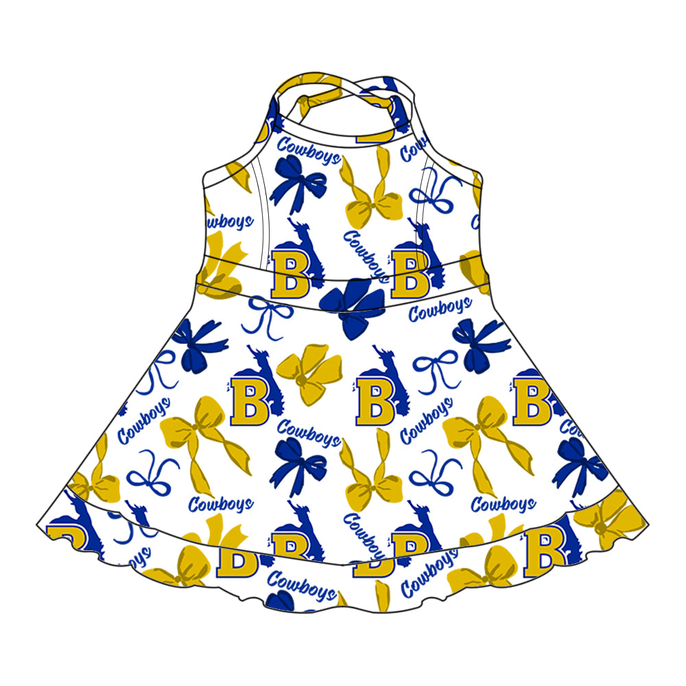 Custom baby girls Cowboys team dress MOQ3 D 7.26