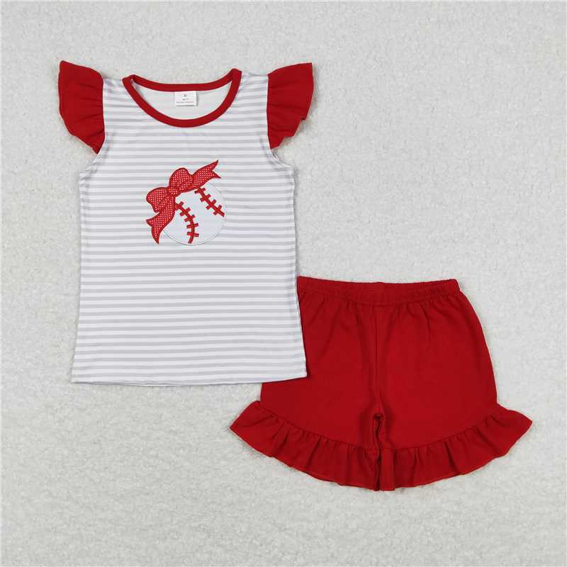 Match Baby Girls Bow Baseball Rompers Clothes Sets D 3.26