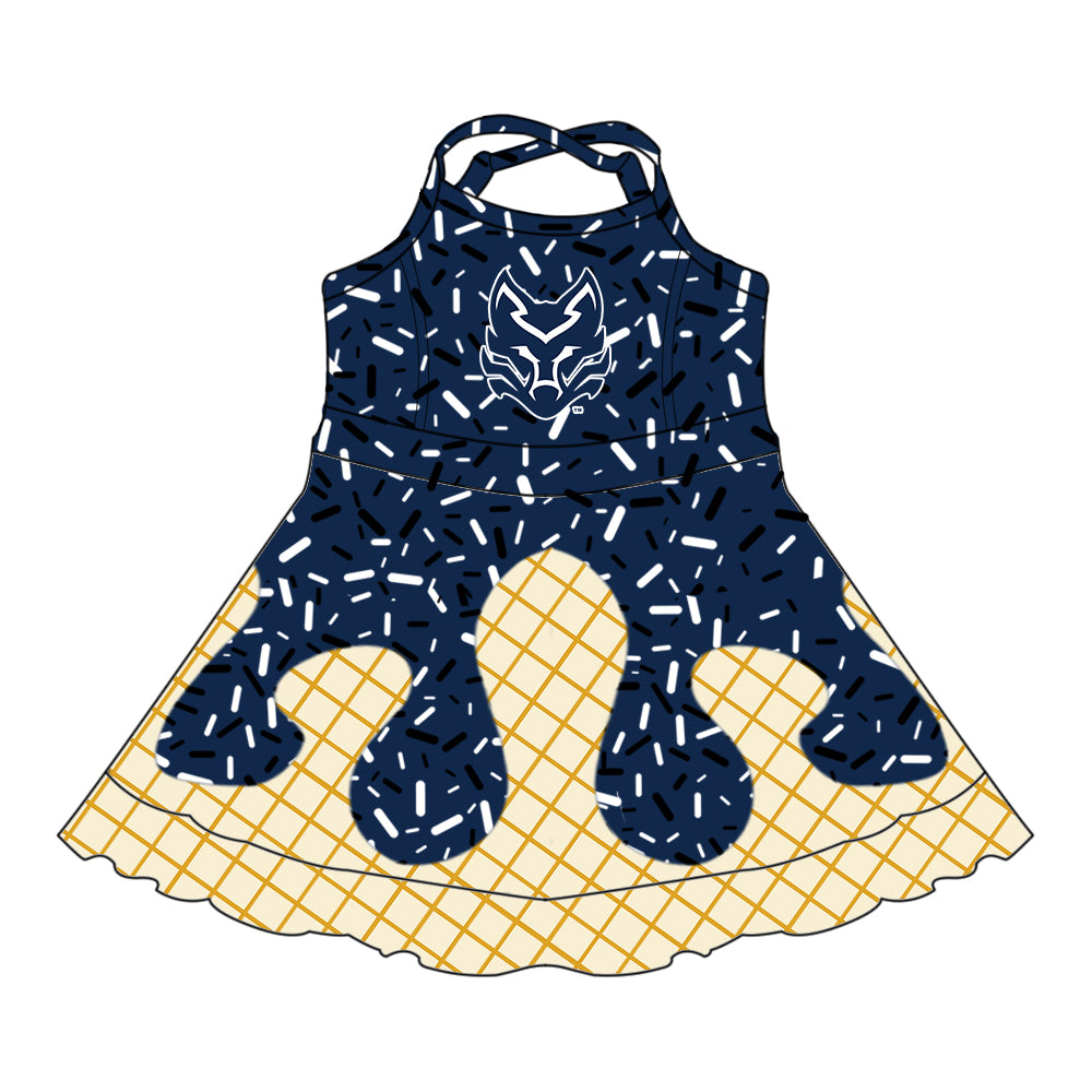 Custom baby girls Timberwolves team dress MOQ3 D 7.24
