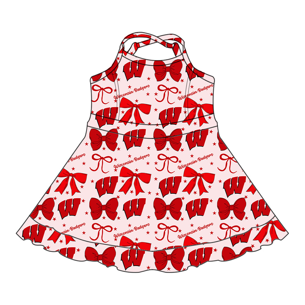 Custom baby girl Wisconsin Badgers team dress D 6.28