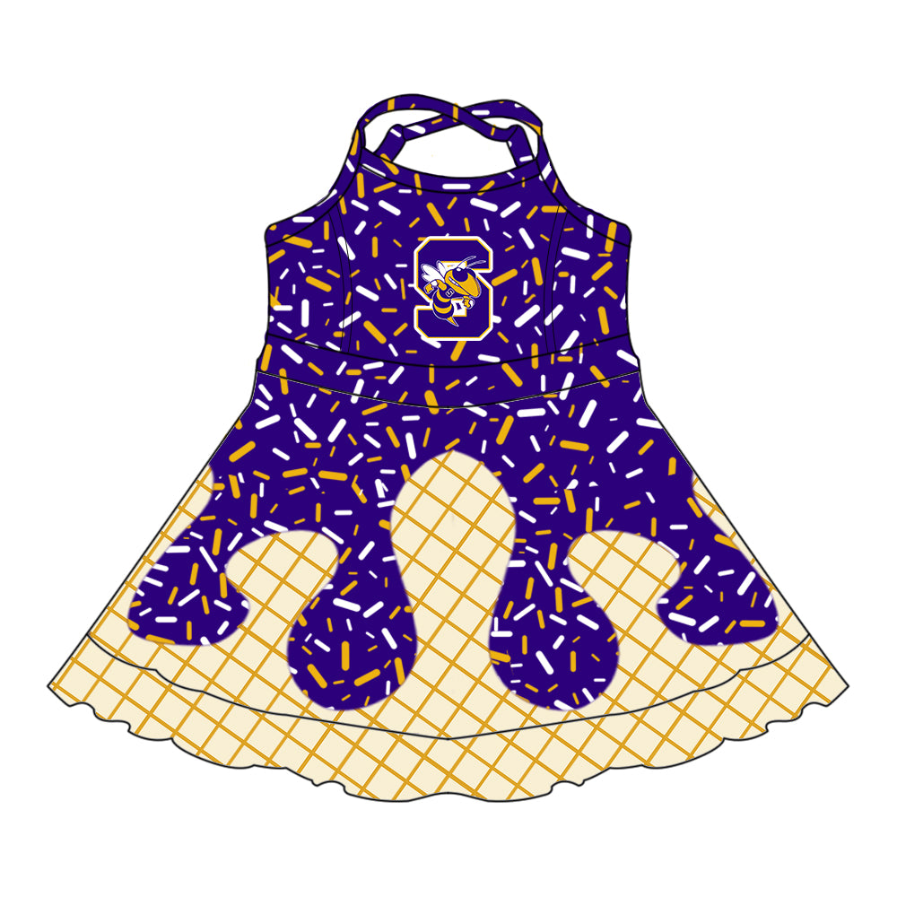 Custom baby girls Sabinal Yellowjackets dress MOQ3 D 7.7