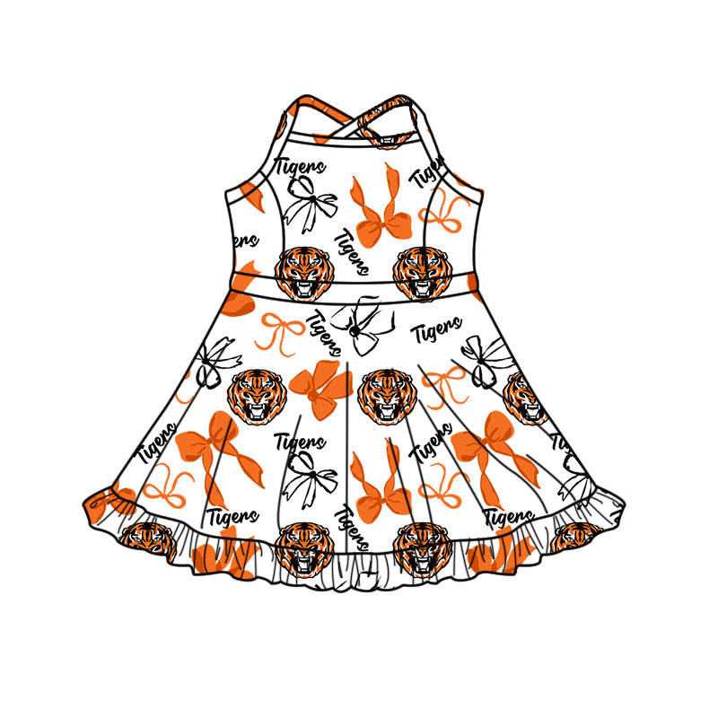 Custom baby girl Tigers Aztecs team dress D 825