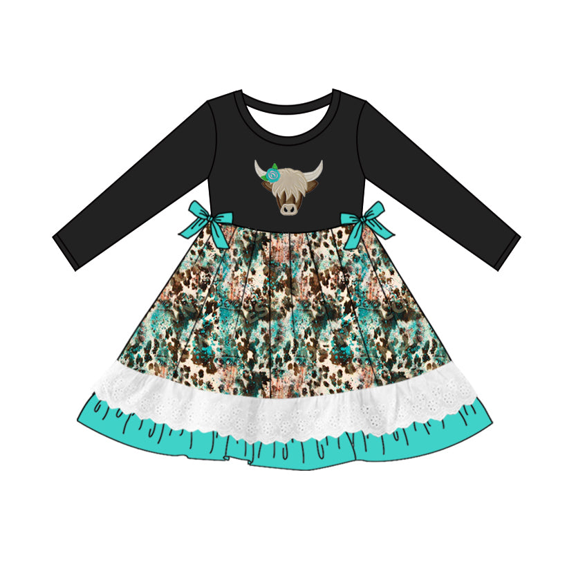 Custom cow baby girls dress MOQ3 2024 8.27