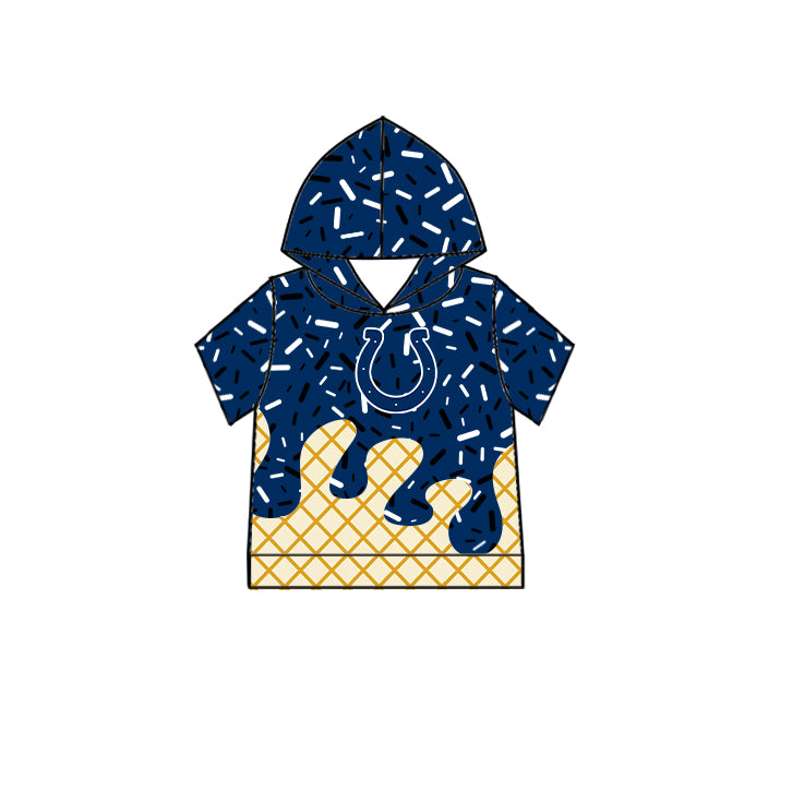 Custom children COLTS Hooded short sleeves top D 6.19