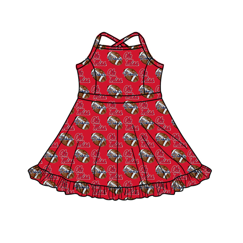 Custom baby girl REBELS Aztecs team dress D 827
