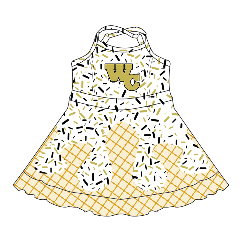 Custom baby girls Woodson-Cowboys dress MOQ3 D 7.8