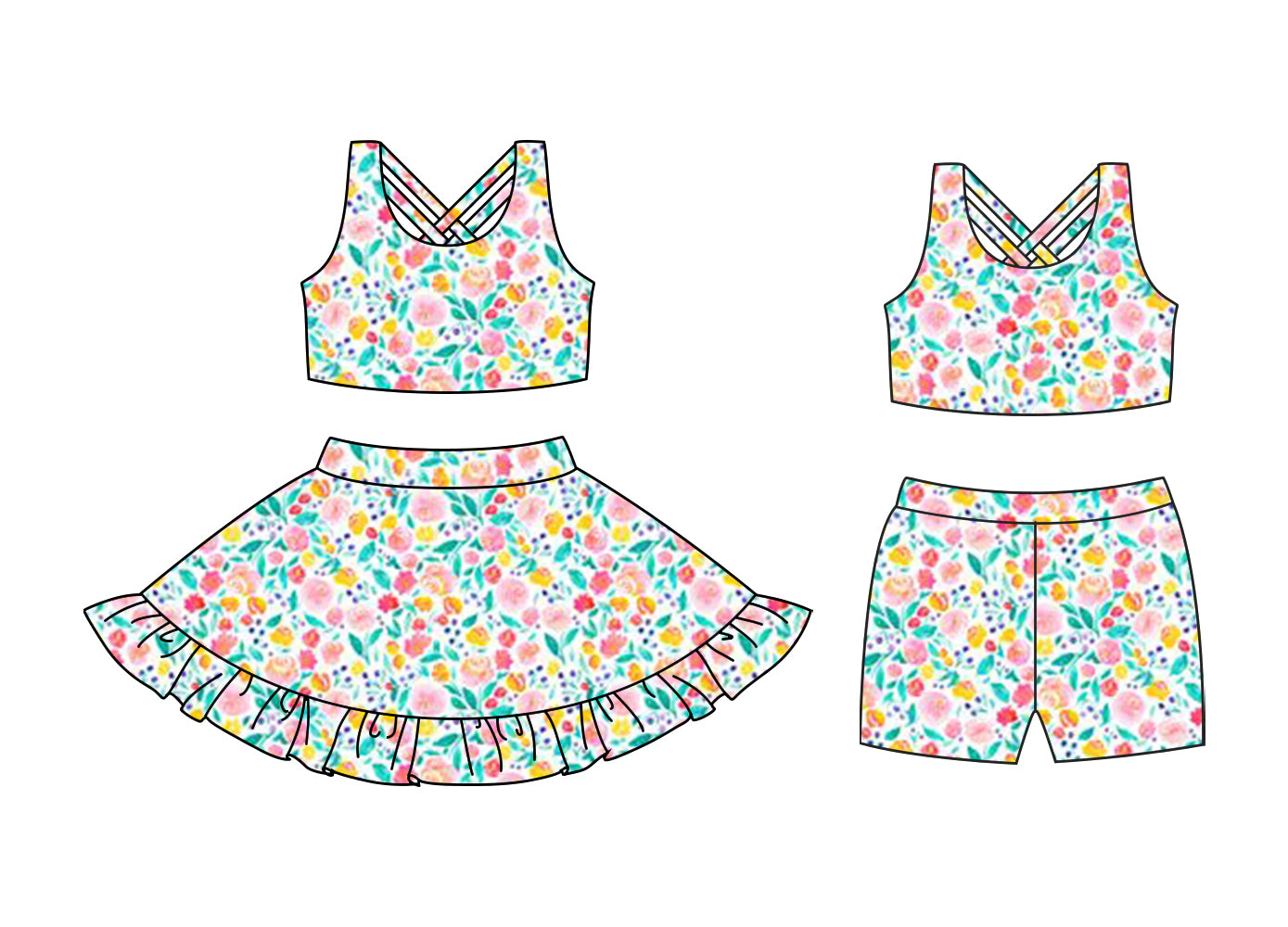 Custom match baby girls flowers dress set D 3.25
