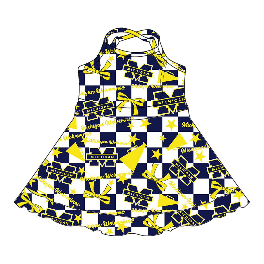 Custom baby girl Michigan Wolverines team dress D 6.30