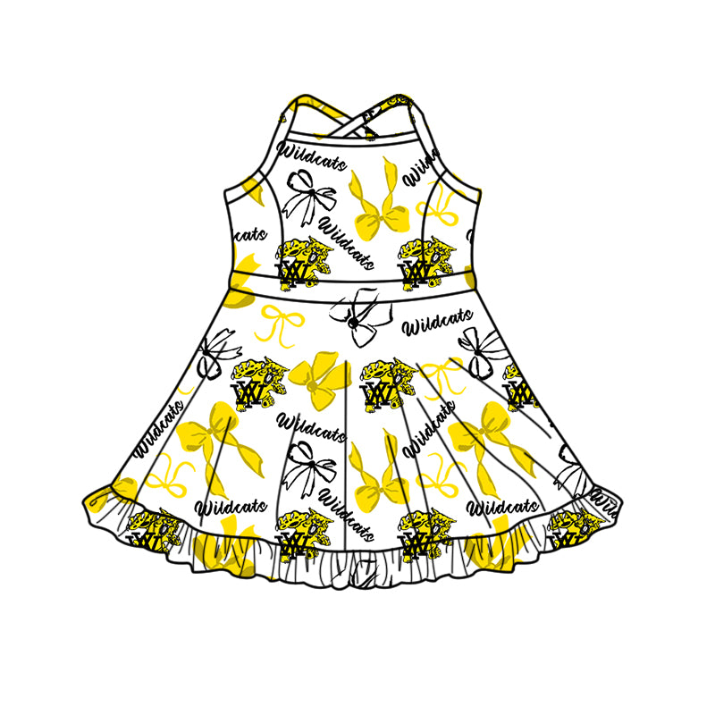 Custom baby girl Wildcats Aztecs team dress D 823